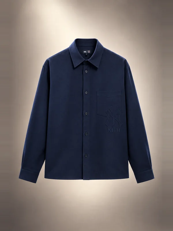 Kith for the New York Yankees Flannel Deon Overshirt - Nocturnal