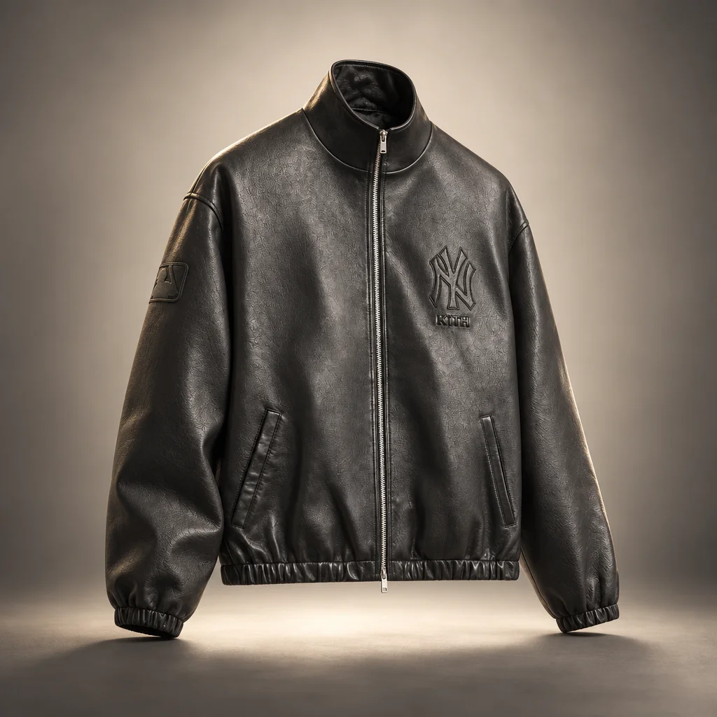 Kith for the New York Yankees Leather Ames Jacket - Black