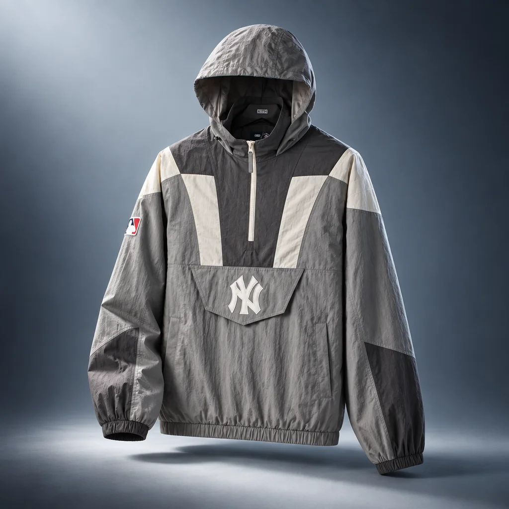 Kith for the New York Yankees Nylon Dante Pullover Jacket - Skyscraper