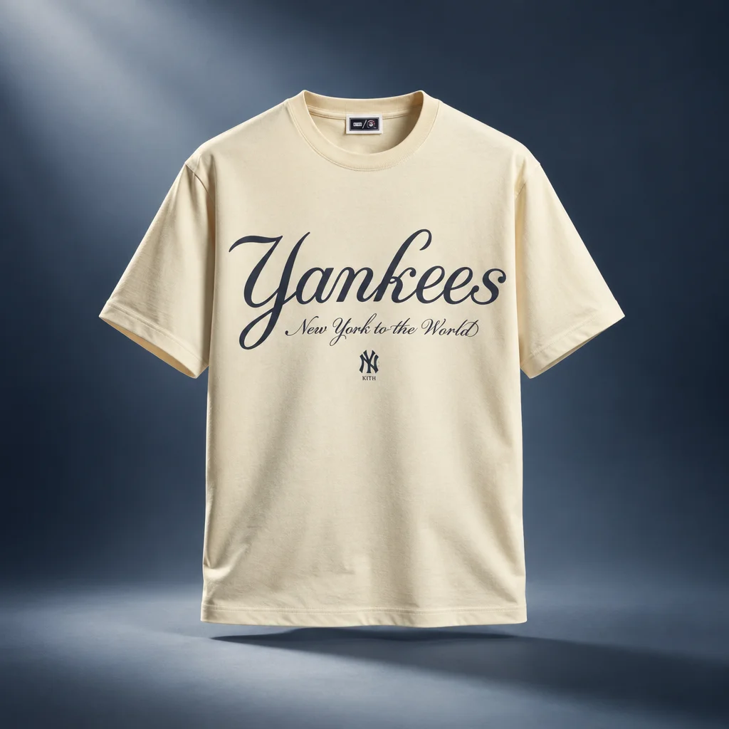Kith for the New York Yankees Script Vintage Alex Tee - Sandrift