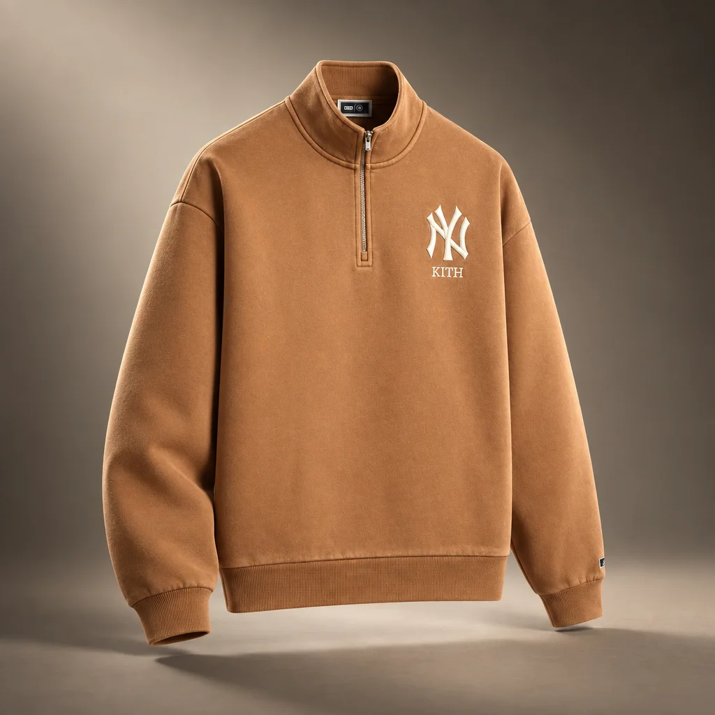 Kith for the New York Yankees Vintage Nelson Quarter Zip - Dusk