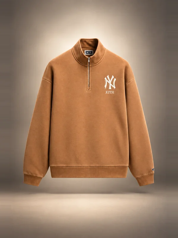 Kith for the New York Yankees Vintage Nelson Quarter Zip - Dusk