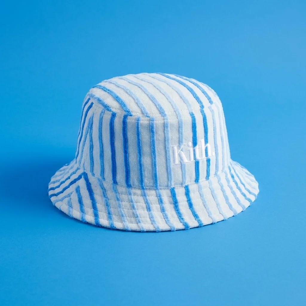Kith Kids Chenille Stripe Dawson Bucket Hat - Cornflower
