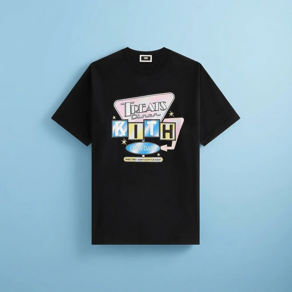 Kith Treats Diner Neon Sign Tee - Black