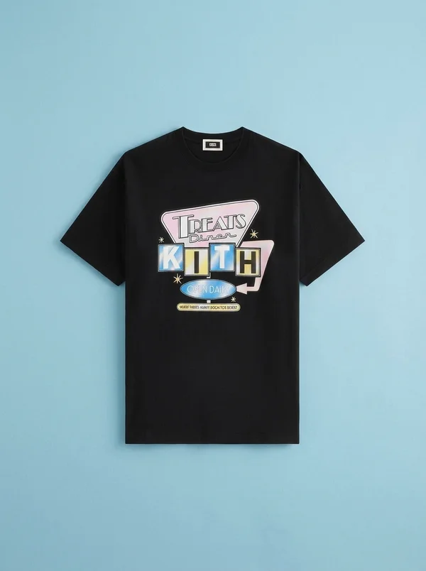 Kith Treats Diner Neon Sign Tee - Black