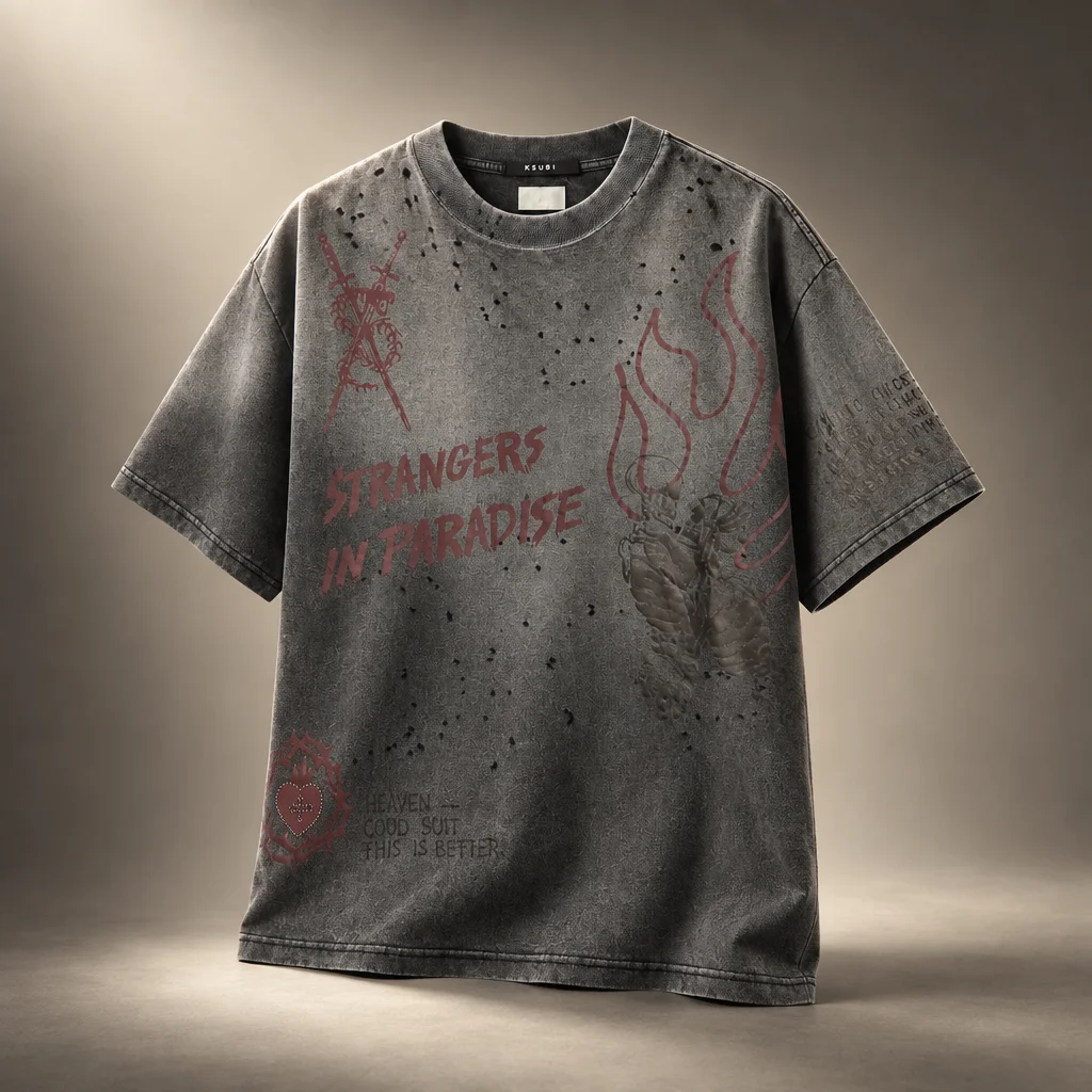 Ksubi Skool Halen Short Sleeve Tee - Charcoal Fade