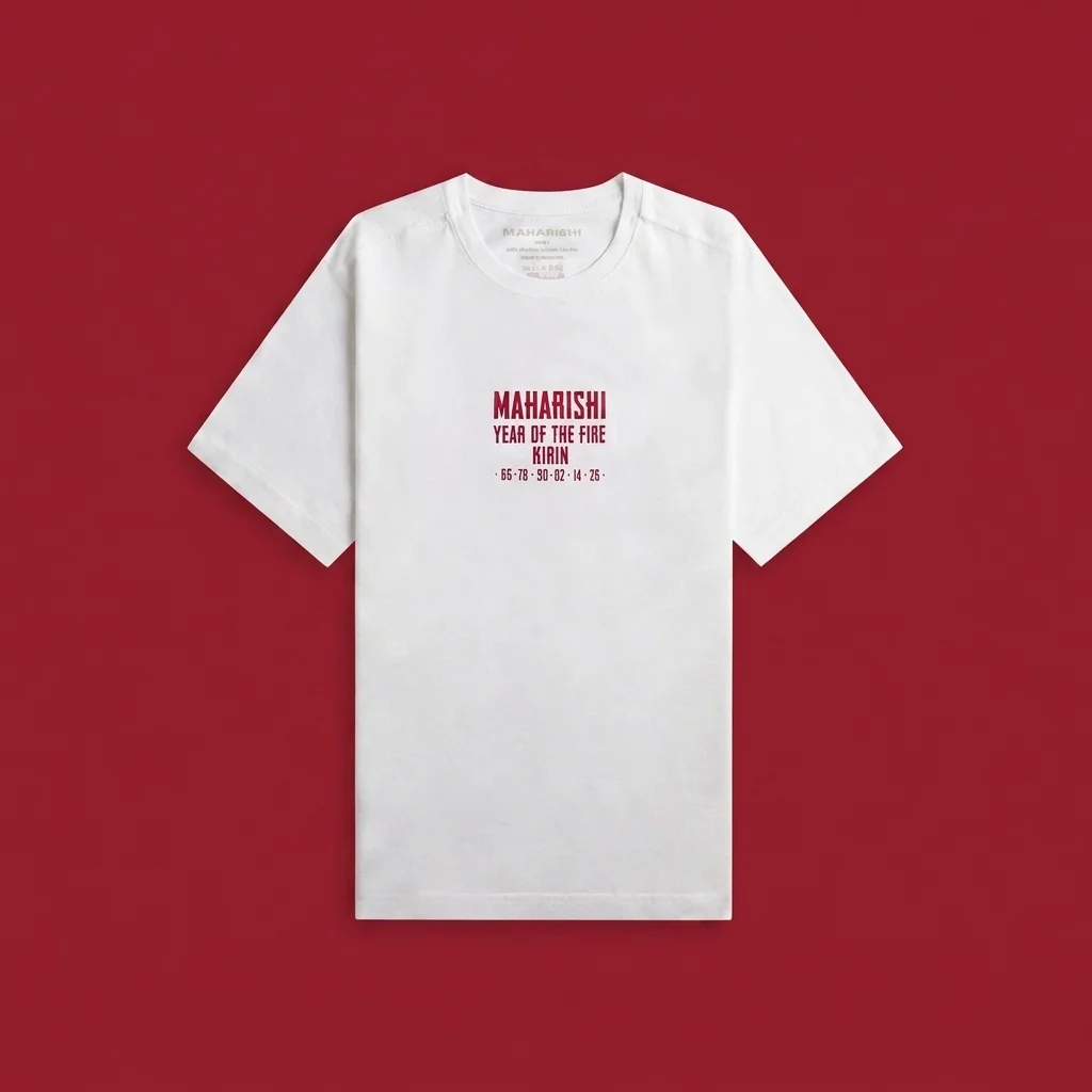 Maharishi 7238 Paper Cut Kirin Tee - White