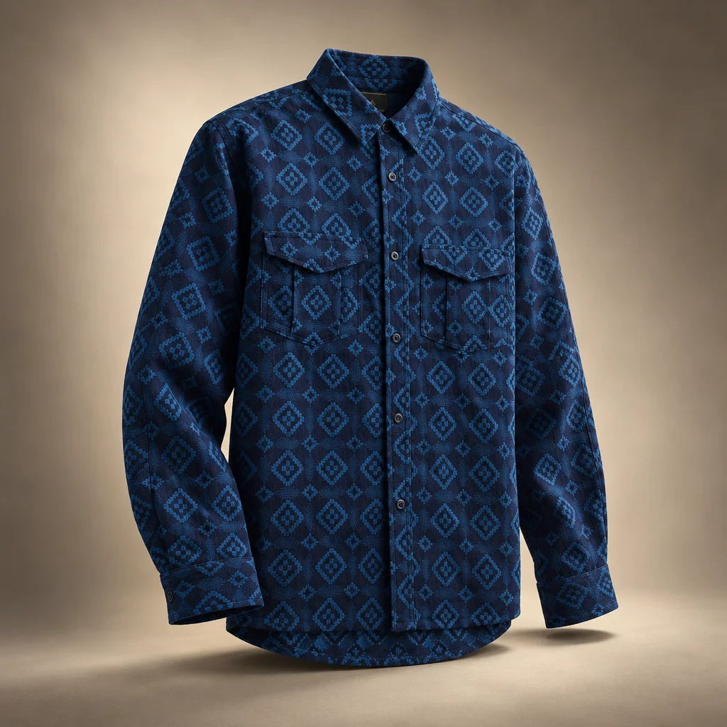 Maharishi Komon Aizome Custom Shirt - Blue