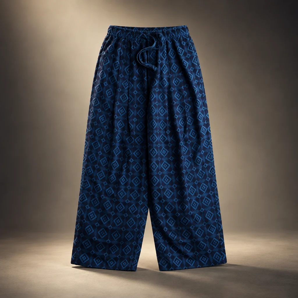 Maharishi Komon Aizome Loose Track Pants - Blue