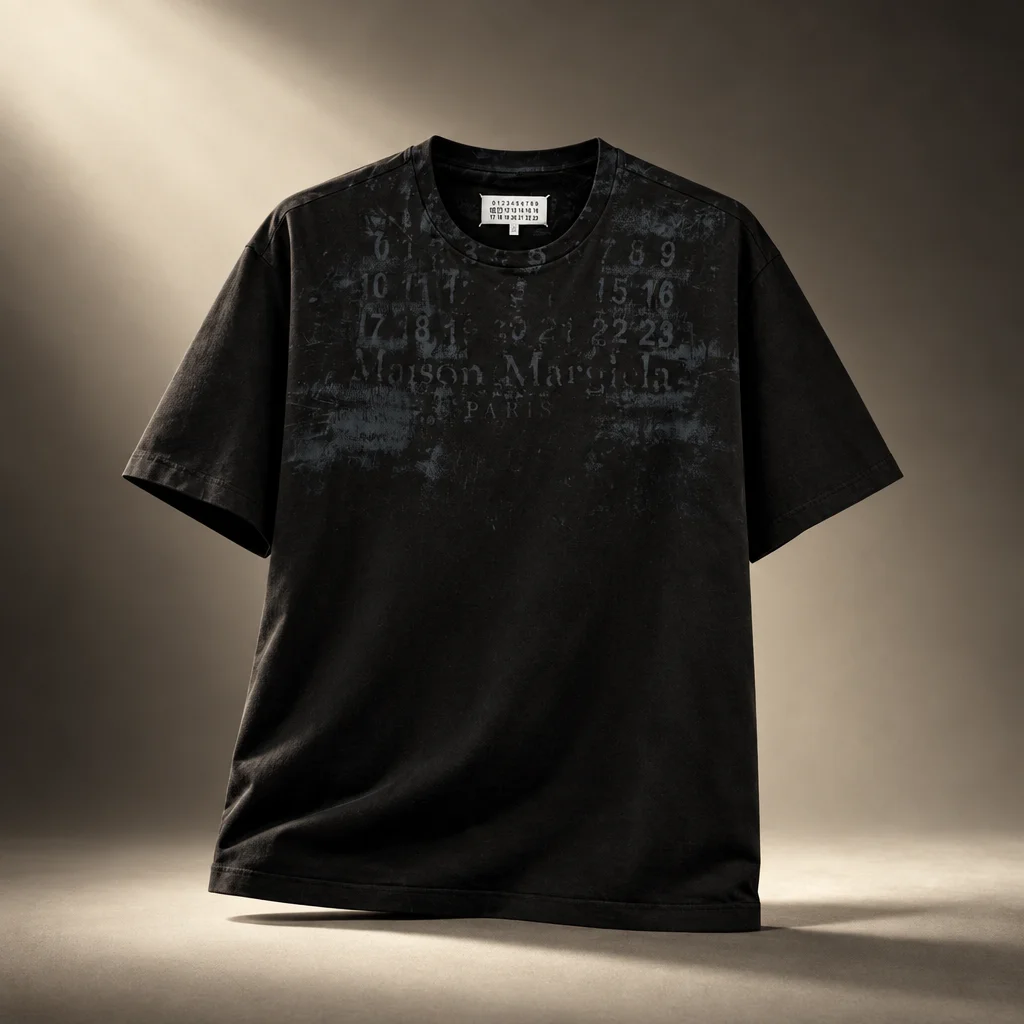 Maison Margiela Numeric Cotton Tee - Washed Black