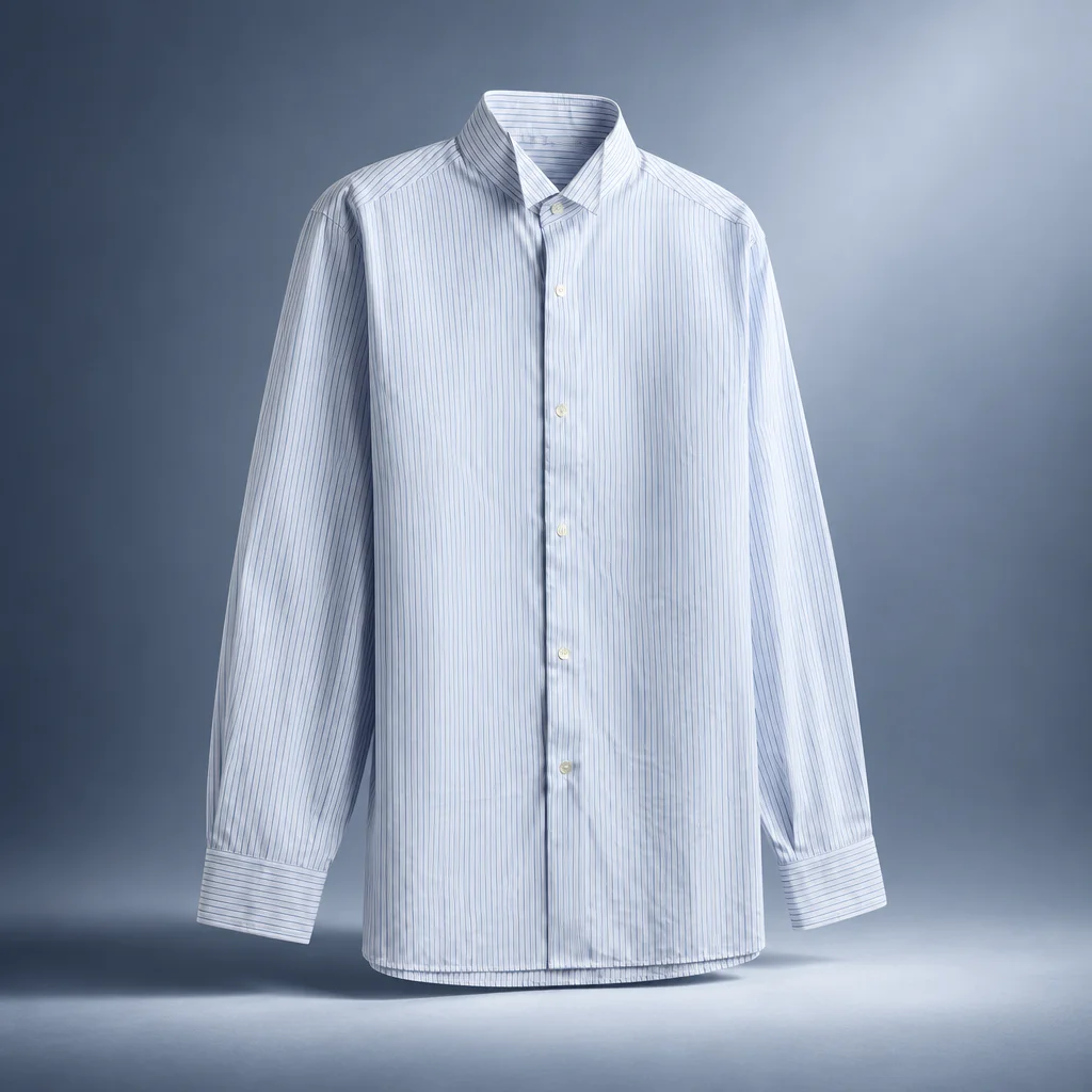 Maison Margiela Striped Cotton Shirt - Pinstripe White / Light Blue