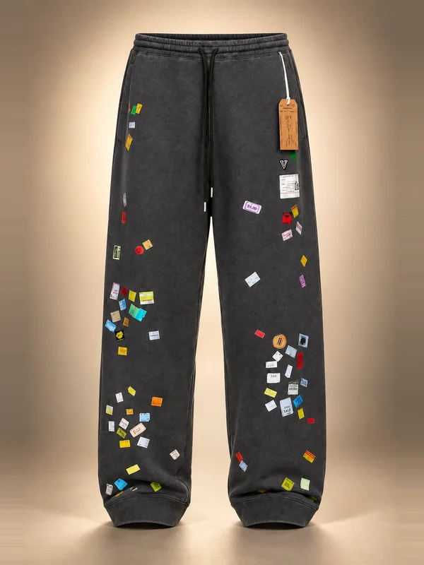Maison MIHARA YASUHIRO Gray Price Tag Sticker Printed Sweatpants