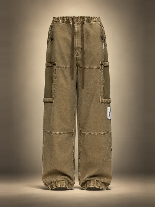 Maison MIHARA YASUHIRO Khaki Cotton Satin Cargo Pants