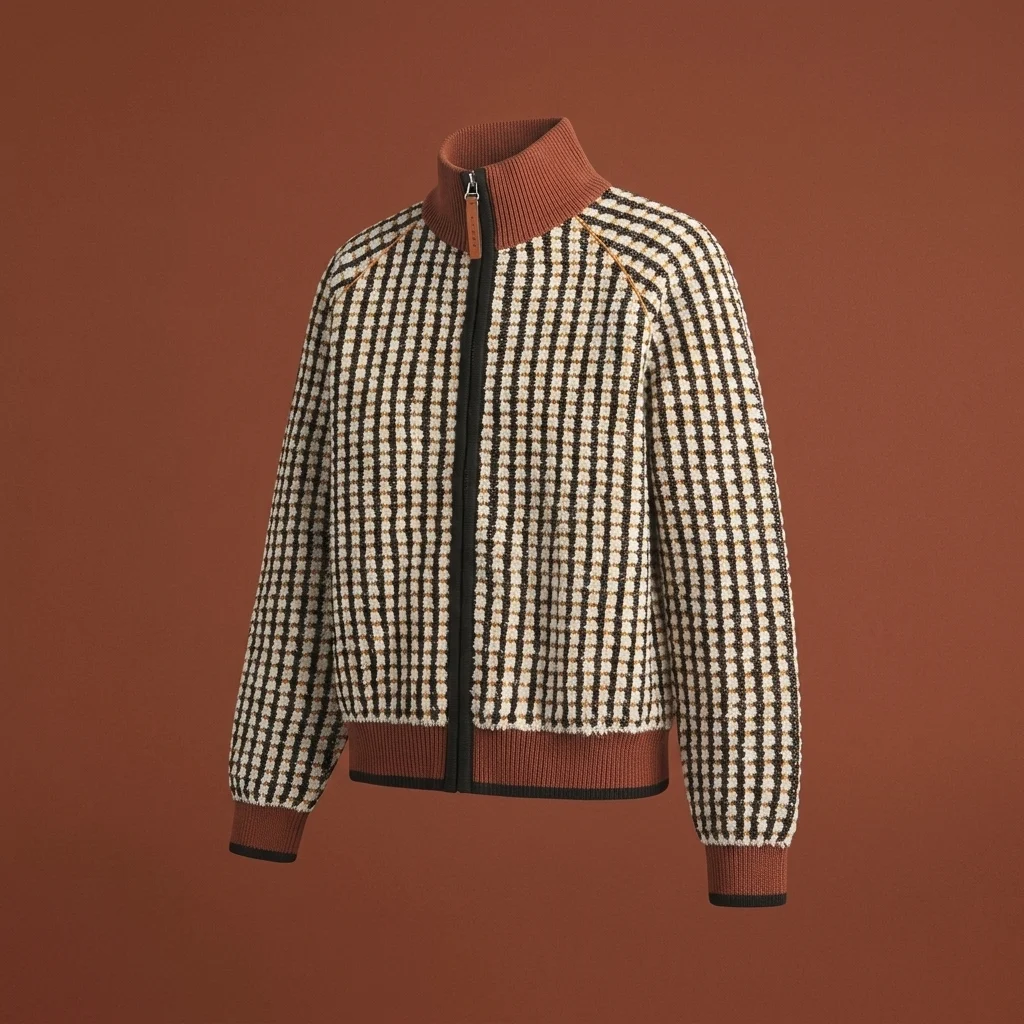 Marni Bouclé Zip-Up Sweater - Lily White