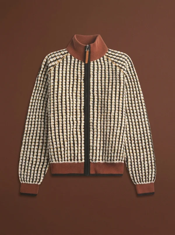 Marni Bouclé Zip-Up Sweater - Lily White