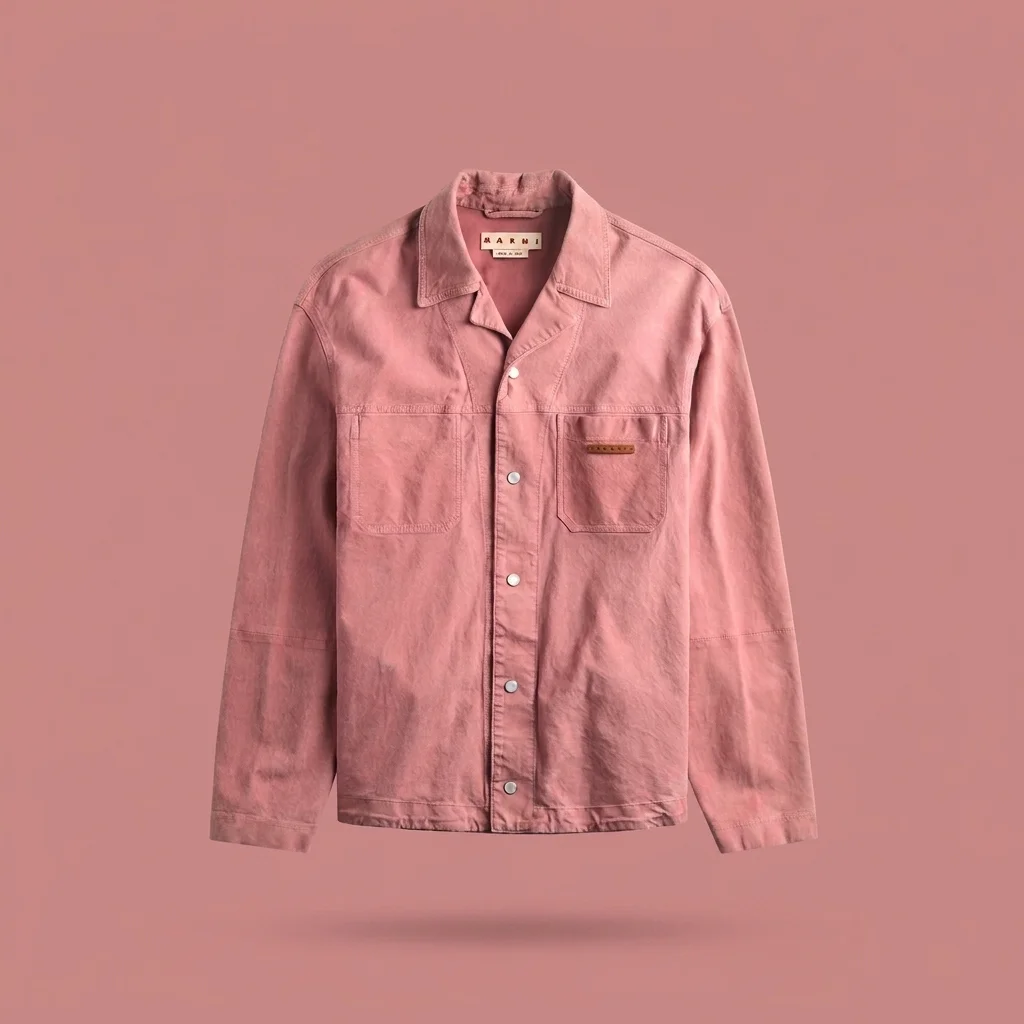 Marni Soft Suede Overshirt - Chalk Mauve