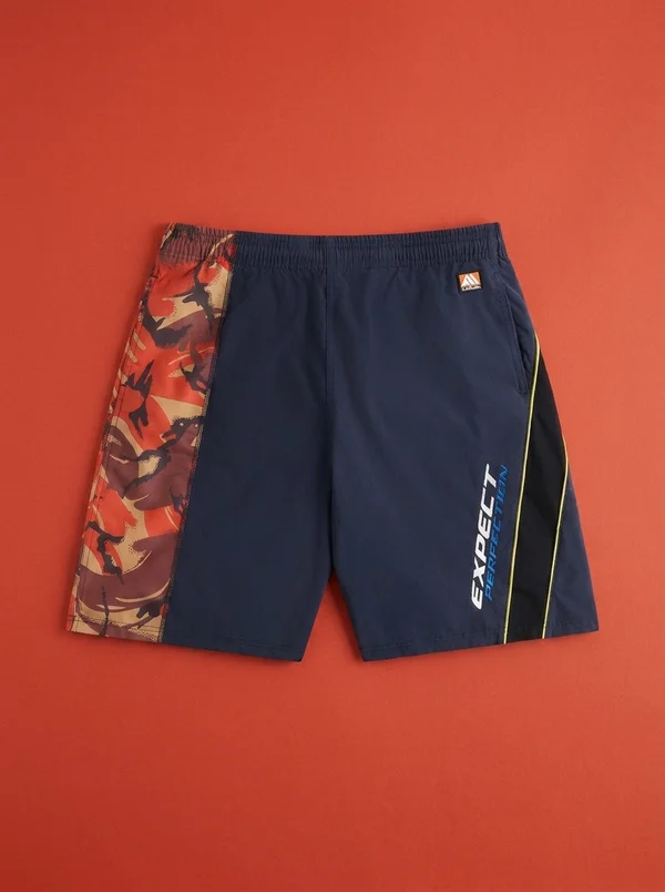 Martine Rose Collage Swim Short - Orange Camo / Navy
