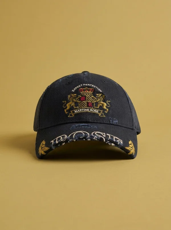 Martine Rose Cut Peak Cap - Black Washed