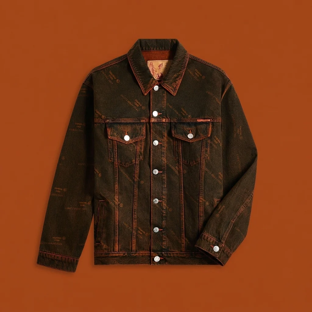 Martine Rose Oversized Denim Jacket - Orange Laser