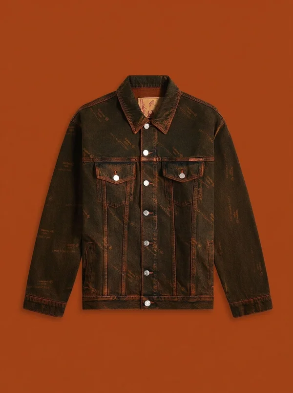 Martine Rose Oversized Denim Jacket - Orange Laser