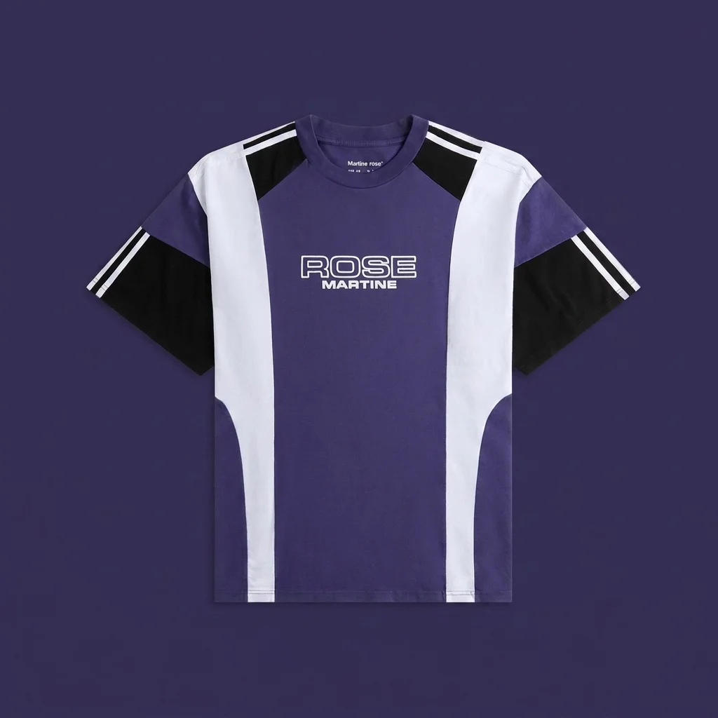 Martine Rose Oversized Panelled Tee - Purple Indigo