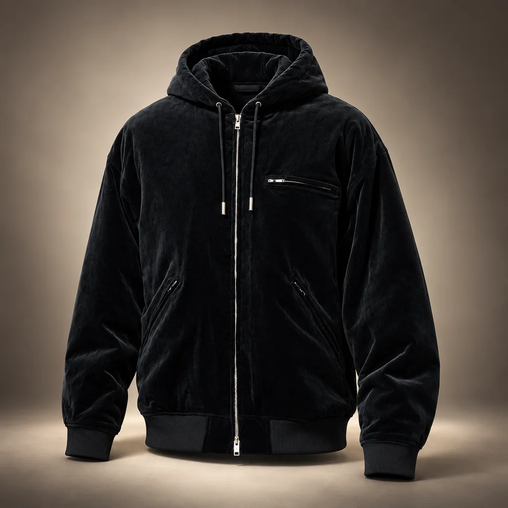 mastermind JAPAN Black MJ Velveteen Hooded Work Jacket