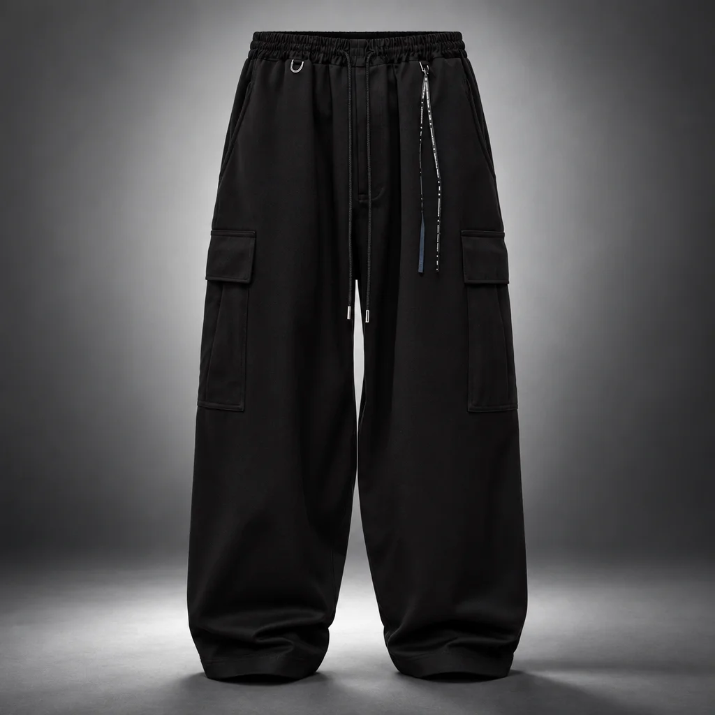 mastermind JAPAN Black Wide Cargo Pants
