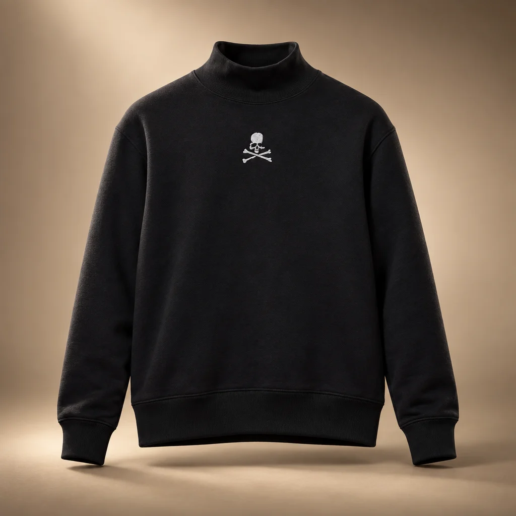 MASTERMIND WORLD Black Loopwheel Mockneck Sweatshirt