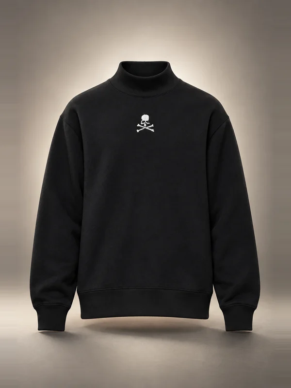 MASTERMIND WORLD Black Loopwheel Mockneck Sweatshirt