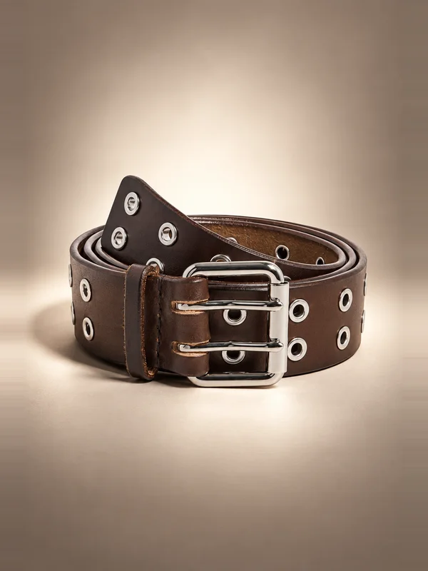 Maximum Henry Double Eyelet Belt - Dark Brown