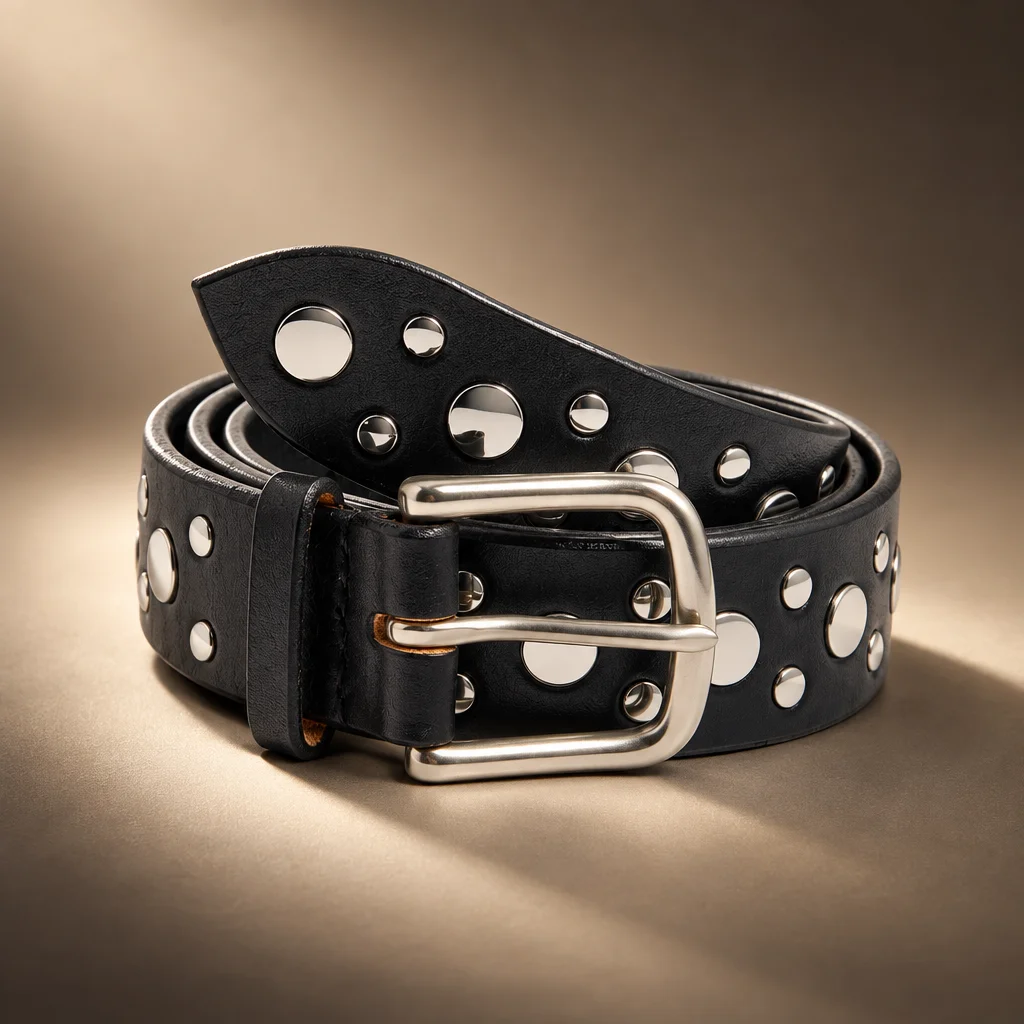 Maximum Henry Studded Slim Standard Belt - Black