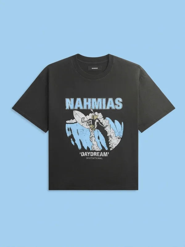 NAHMIAS Daydream Invitational Boxy Tee - Aged Black Jersey
