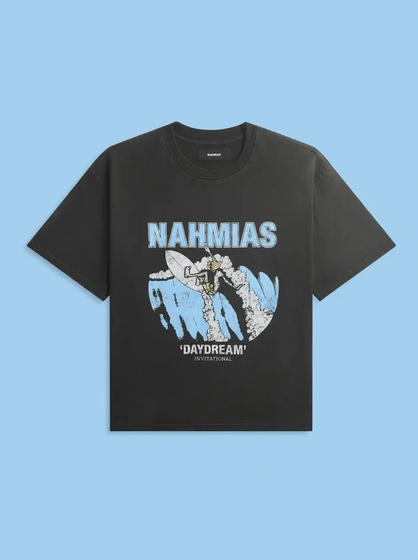 NAHMIAS Daydream Invitational Boxy Tee - Aged Black Jersey