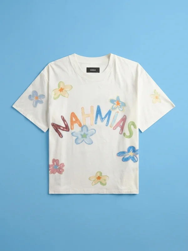 NAHMIAS Super Bloom Boxy Tee - White