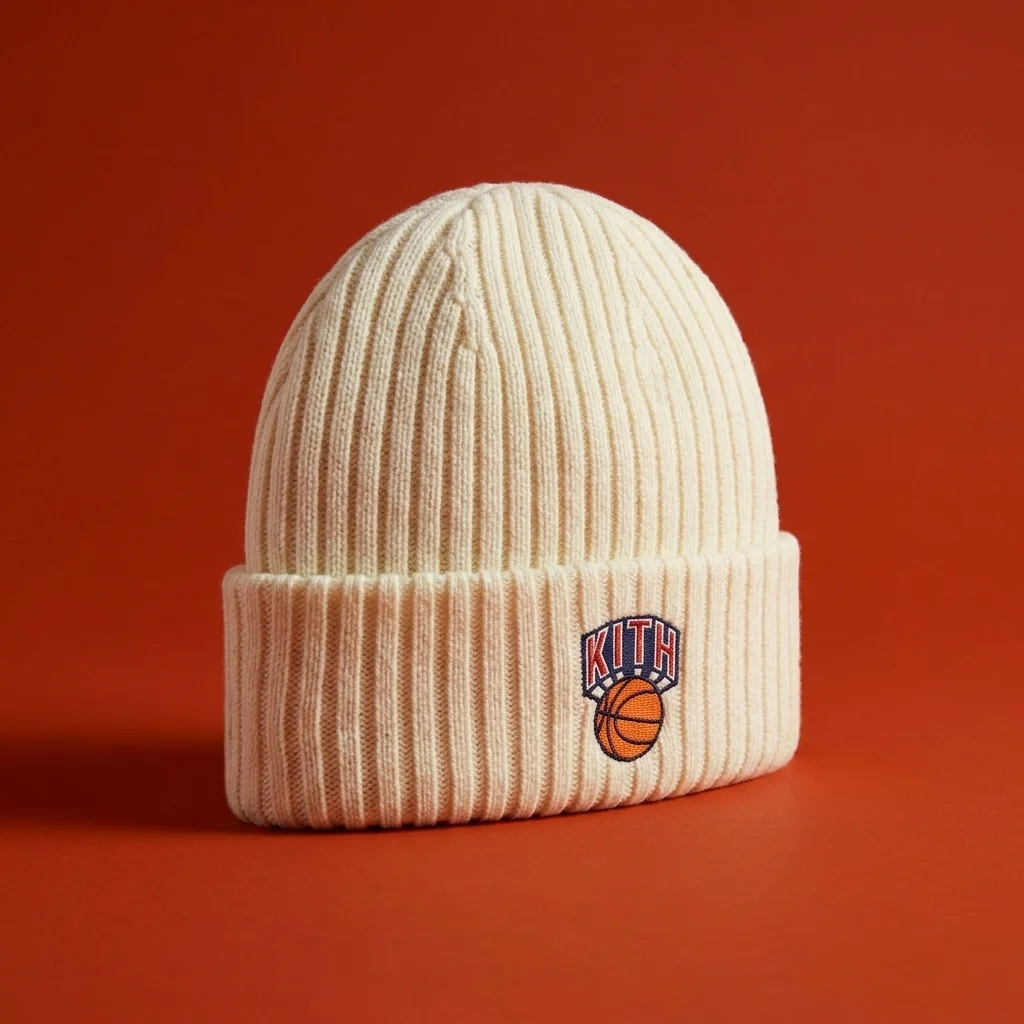 Kith & New Era for the New York Knicks Knit Beanie - Sandrift