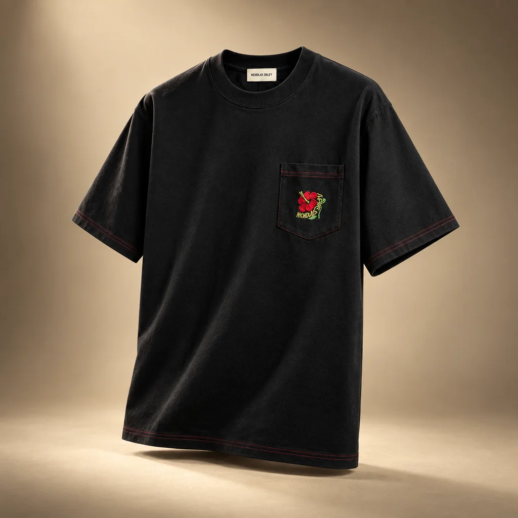 Nicholas Daley Hibiscus Tee - Black