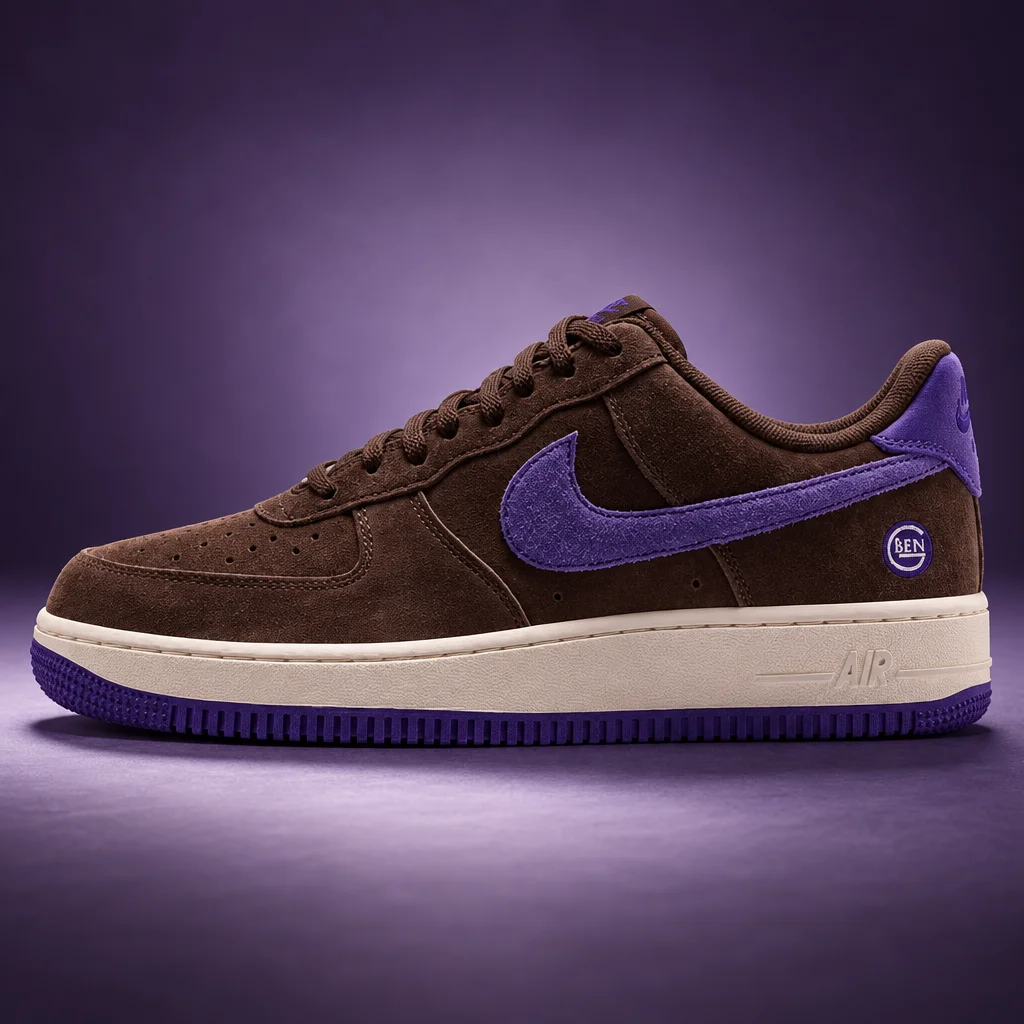 Ben-G x Nike SB Air Force 1 Low Light Chocolate / Court Purple