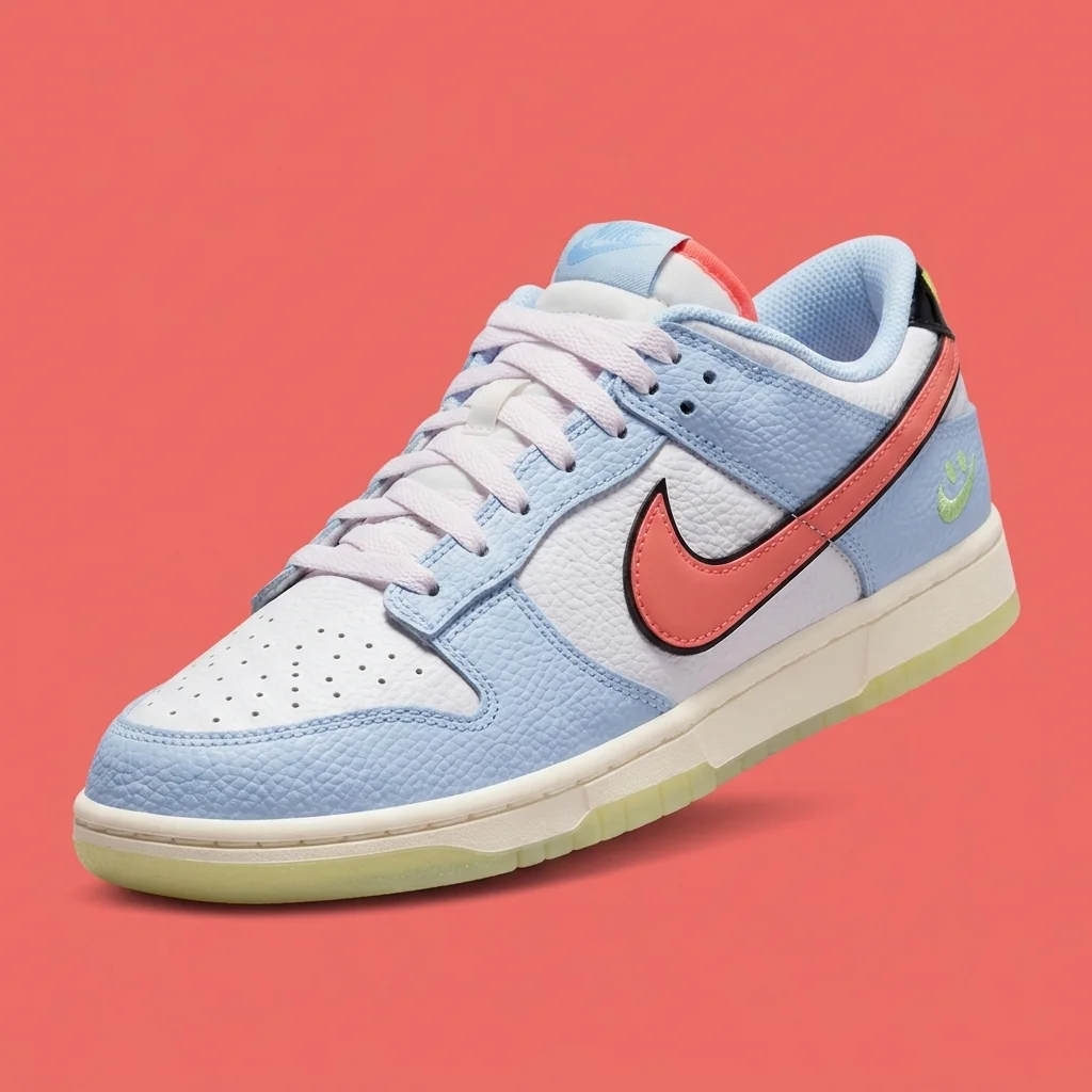 Nike Dunk Low Patent Leather White/Flash Crimson/Hydrogen Blue