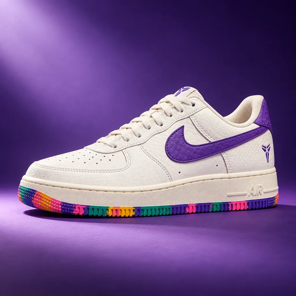 Nike Kobe Air Force 1 Low Sail/Hyper Purple/Emerald Green
