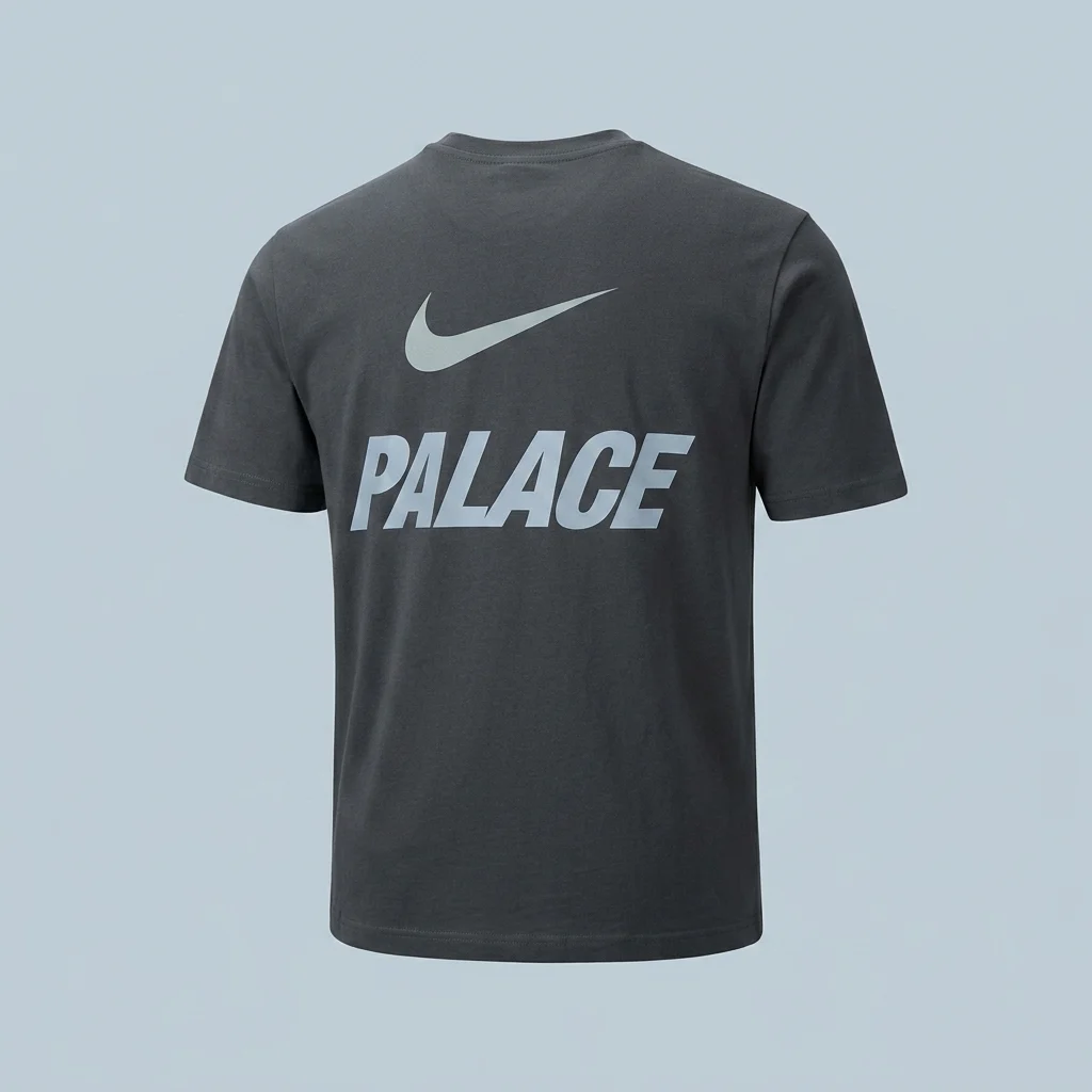 Palace Nike Font Swoosh T-Shirt Charcoal