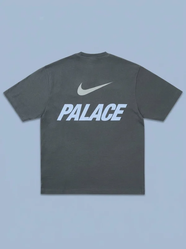 Palace Nike Font Swoosh T-Shirt Charcoal