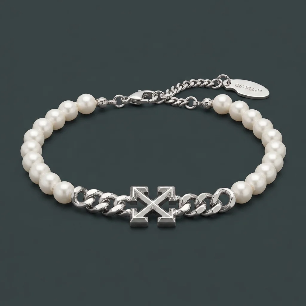Off-White Arrow Faux-Pearl Full Bracelet