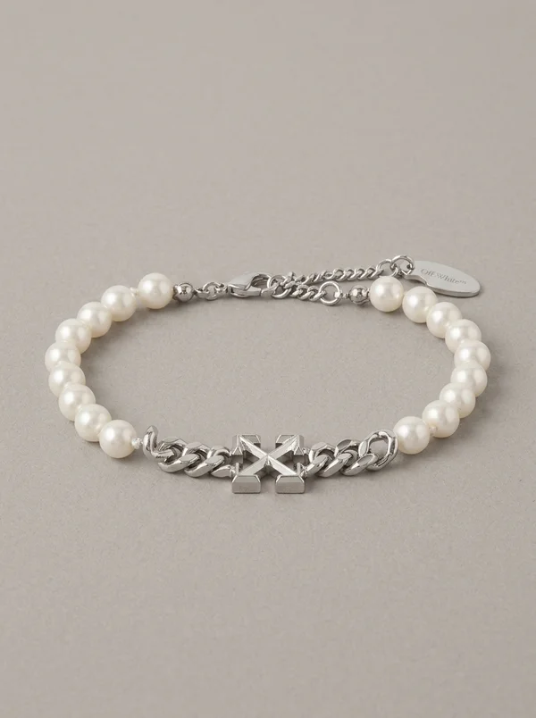 Off-White Arrow Faux-Pearl Full Bracelet