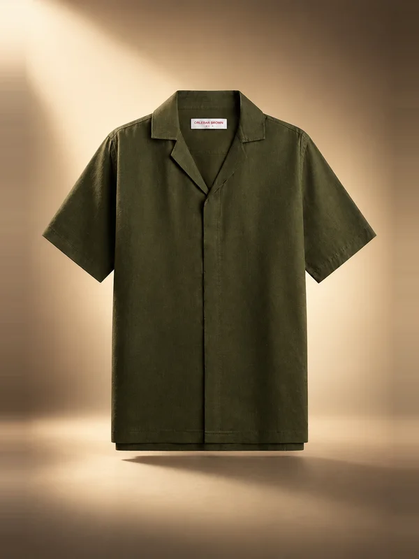 Orlebar Brown Maitan Lino Relaxed Fit Linen Shirt - Bayleaf Green
