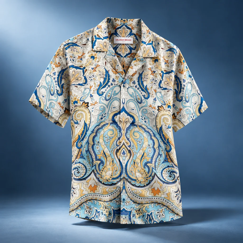 Orlebar Brown Maitan Relaxed Fit Silk Fairground Shirt - Multi / Blue
