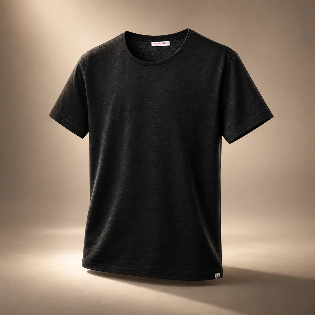 Orlebar Brown OB-T Linen Tailored Fit Crewneck Tee - Black