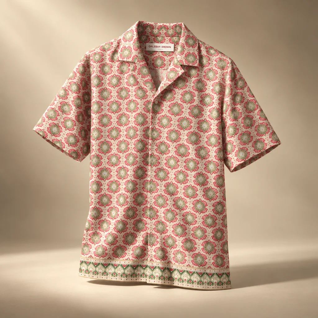 Orlebar Brown Relaxed Fit Passetto Print Shirt - Vermillion
