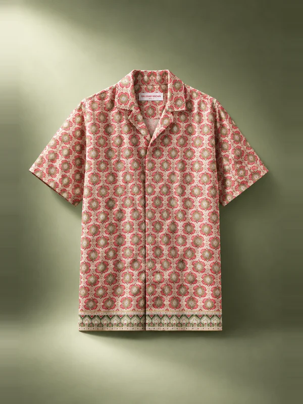 Orlebar Brown Relaxed Fit Passetto Print Shirt - Vermillion