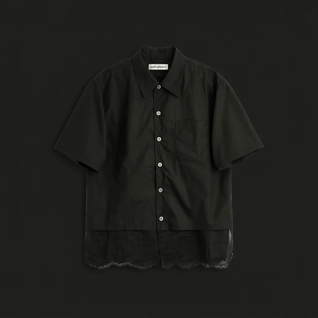 Our Legacy Every Short Sleeve Shirt - Void Black Fine Poplin