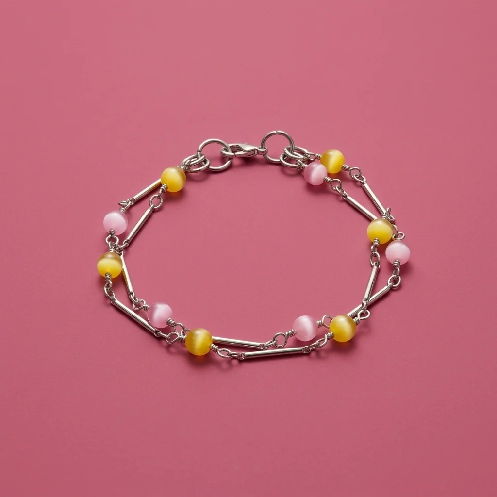 Our Legacy Fabricated Pearl Bracelet - Marbled Nectar Brass Link